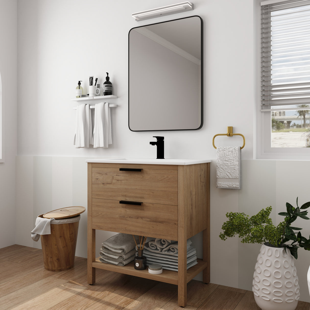 30 Inch Bathroom Vanity Plywood With 2 Drawers-BVB01030IMO-BL9075B - V.I.P Digital Presence
