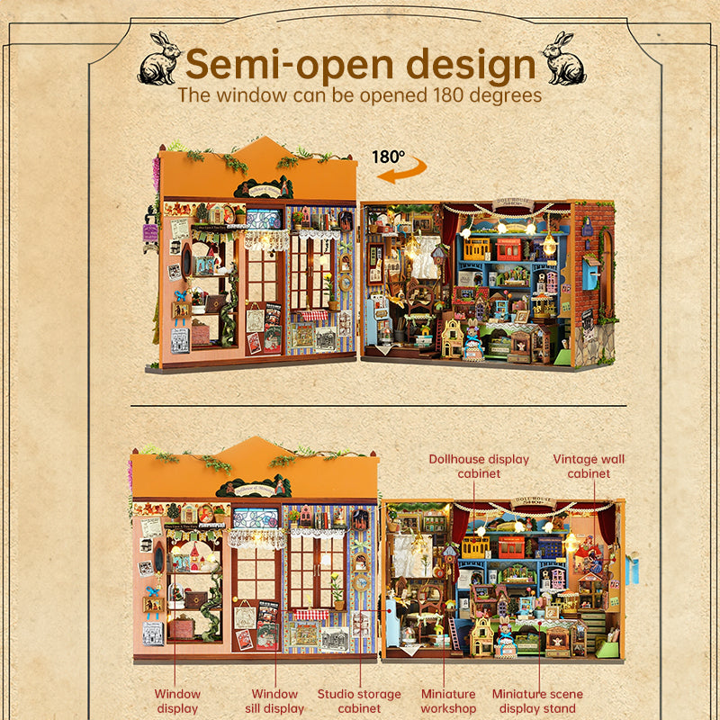 DIY wooden fairy-tale Wonderhous: mini bookends, assembleable houses, gifts, home decor - V.I.P Digital Presence