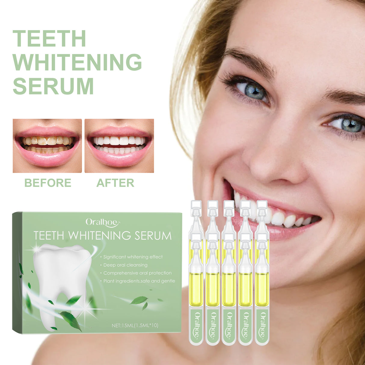 Teeth Whitening Serum, Whitening Teeth Yellow Stain Removal Gum Cleaning Serum - V.I.P Digital Presence