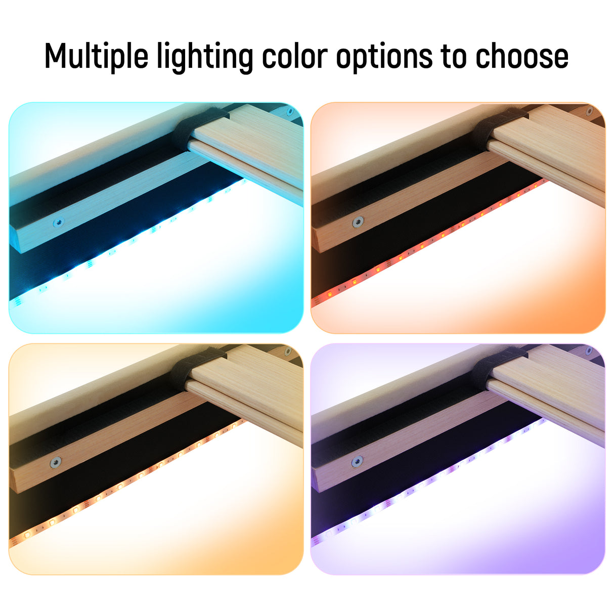 Full Size Velvet Upholstered Smart LED Bed Frame with Adjustable Height Headboard,No Box Spring Needed,Easy Assembly,Beige - V.I.P Digital Presence