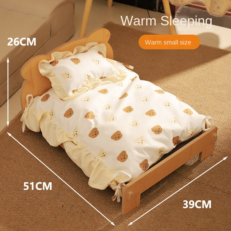 Cat Bed Universal Pet Bed Pet Nest Dog Nest Removable Solid Wood Bed Cute Kitten Princess Bed Pet Supplies - V.I.P Digital Presence