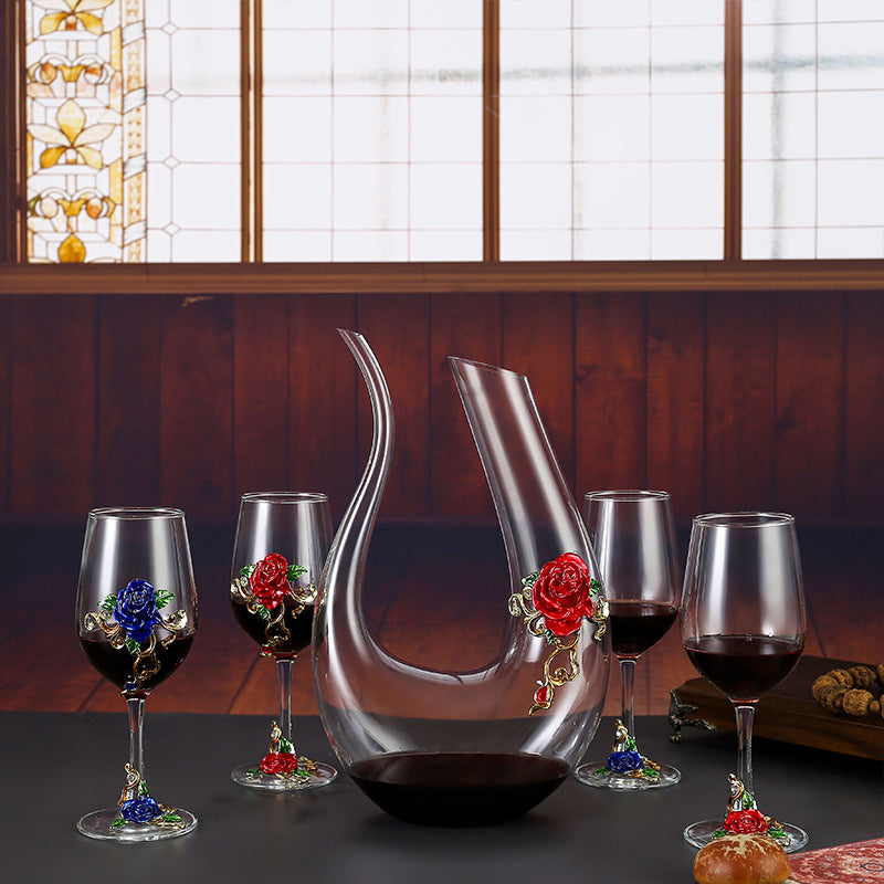 Household enamel crystal glass red wine glass goblet decanter - V.I.P Digital Presence