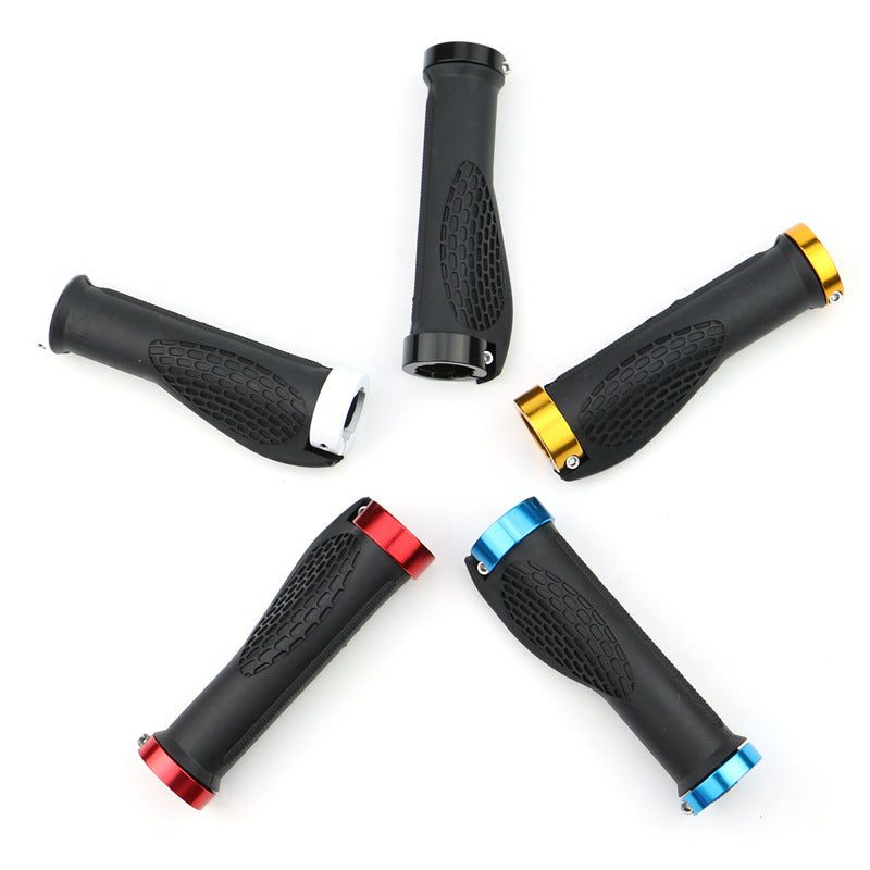 Bicycle Handlebars Mountain Bike Aluminum Alloy Bilateral Lock Anti-Skid Handlebars Riding Rubber Meat Ball Handlebars Vice Handle