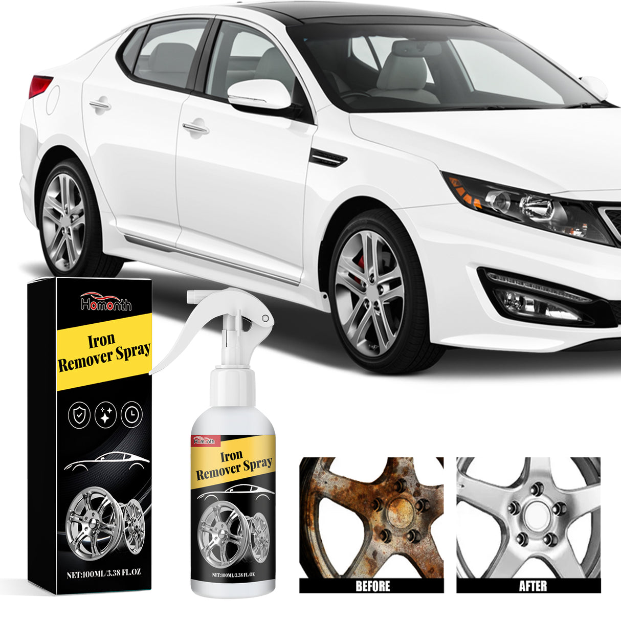 Iron Remover Spray, Auto Paint Tire Rust Removal Polishing Cleaning Agent - V.I.P Digital Presence