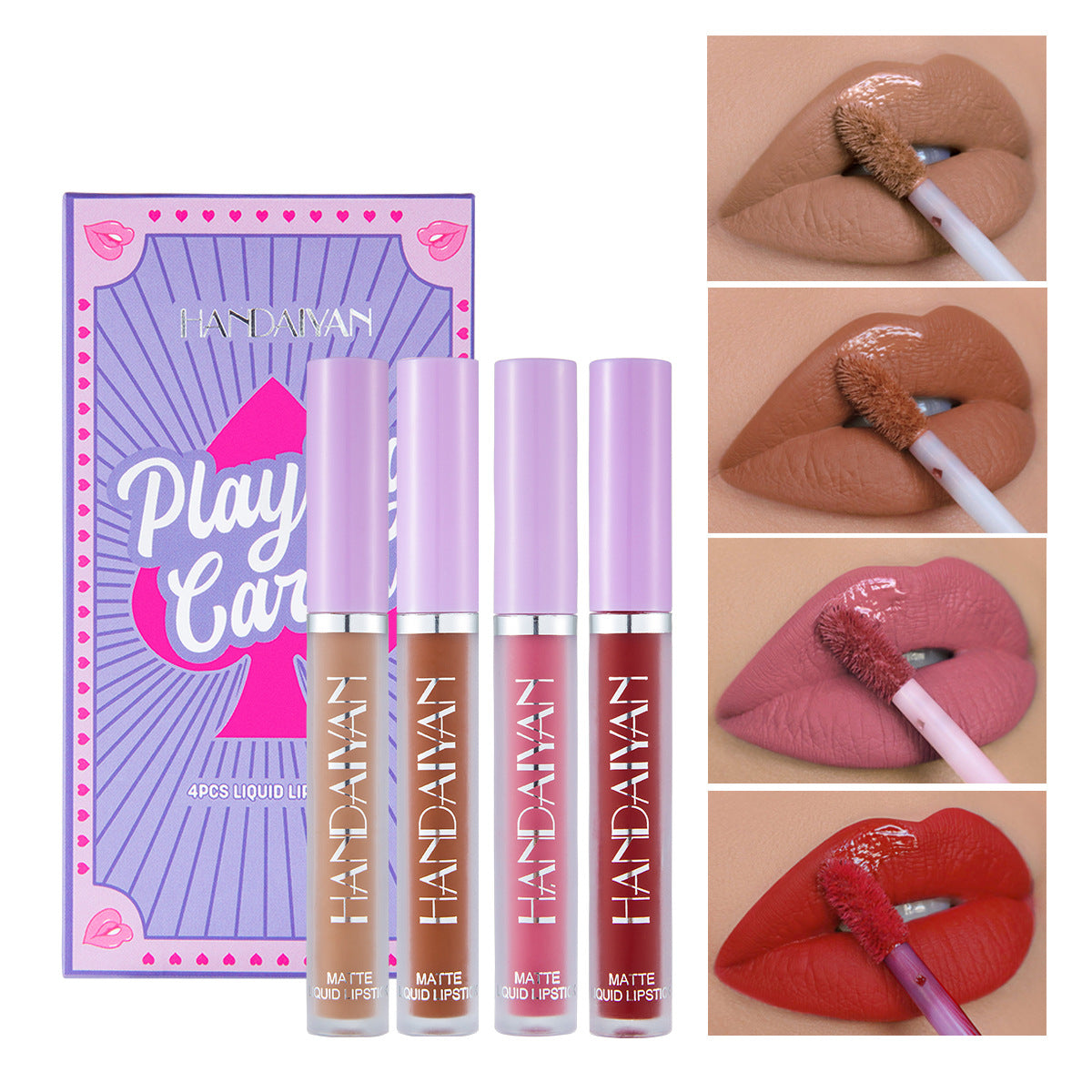 HANDAIYAN Playing Card Lipstick Set Of 4 Matte Matte Non-Stick Cup Lipstick Lipstick - V.I.P Digital Presence