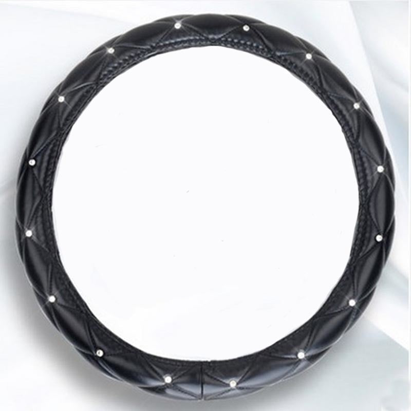 Leather Steering Wheel Covers Crystal Studded Rhinestone Car Steering-Wheel Cover Cases Pink Car Interior Accessories For Girls - V.I.P Digital Presence