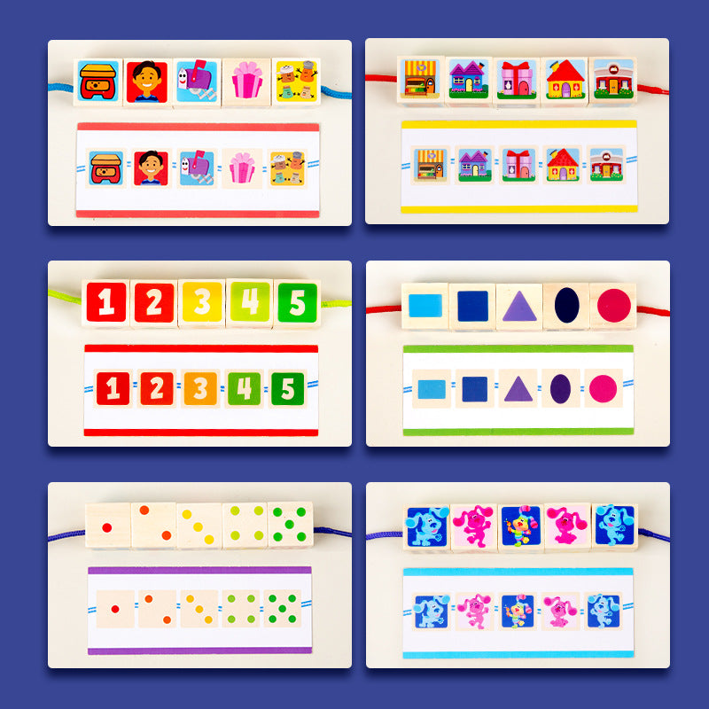 Children's Large Particle Bead Thread Rope Building Blocks Digital Shape Color Focus Training Early Education Puzzle Toys - V.I.P Digital Presence