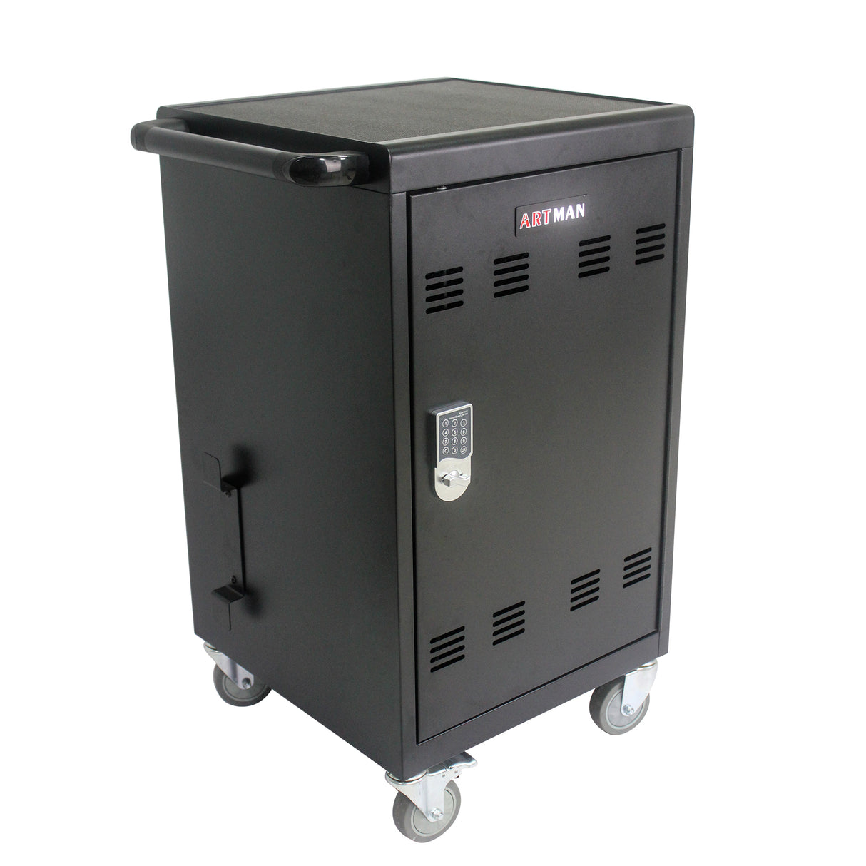Mobile Charging Cart and Cabinet for Tablets Laptops 30-Device With Combination Lock--Black - V.I.P Digital Presence