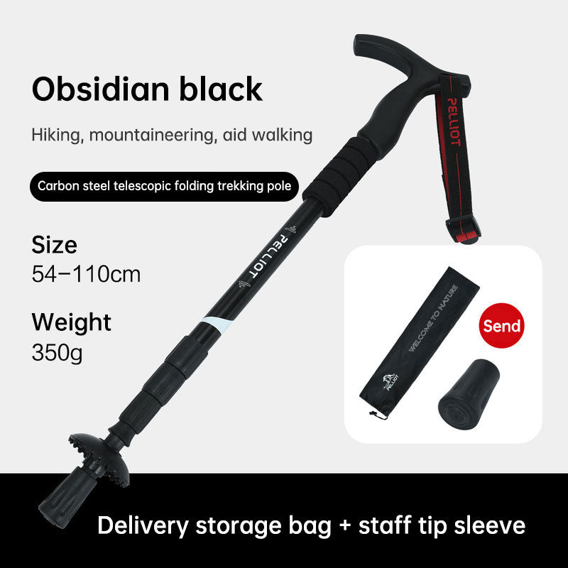 Outdoor telescopic climbing stick aluminum alloy crutches portable walking stick portable climbing equipment - V.I.P Digital Presence