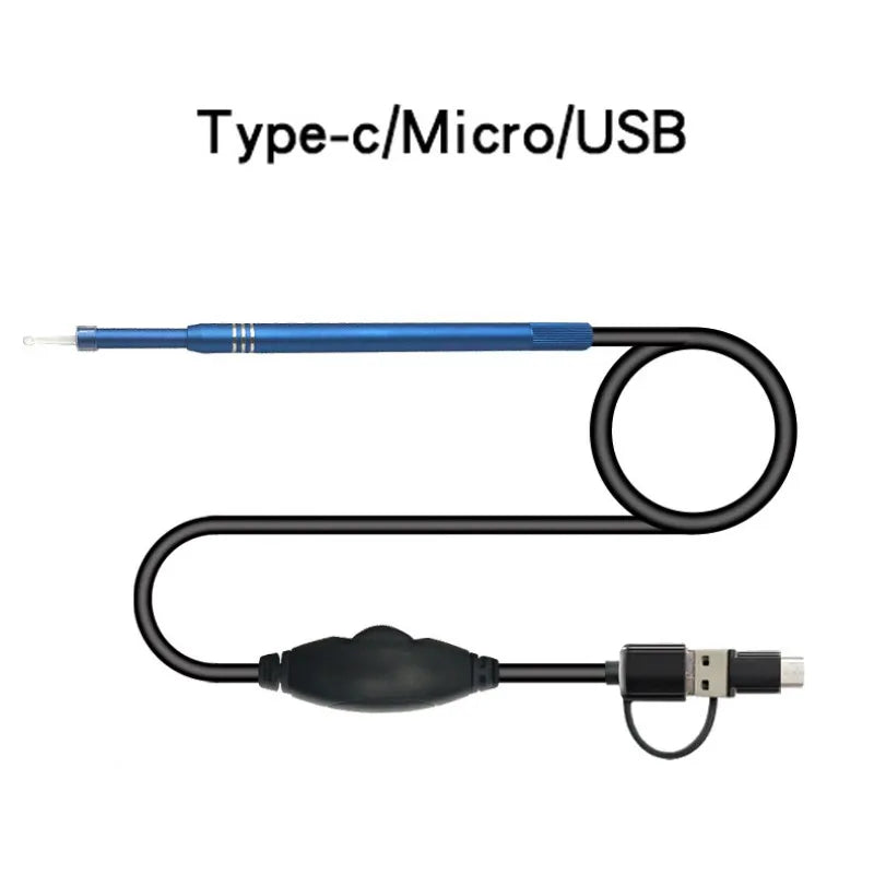 3 In 1 USB Endoscope HD Visual Ears Cleaning Earpick Spoon with 6 LED Light Ear Cleaning Tool Ear Massage - V.I.P Digital Presence
