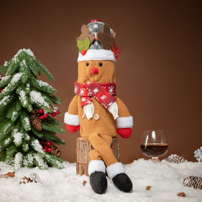Cartoon Long Leg Elderly Wine Set Creative Christmas Decorations Decoration Home Table Wine Bottle Set - V.I.P Digital Presence