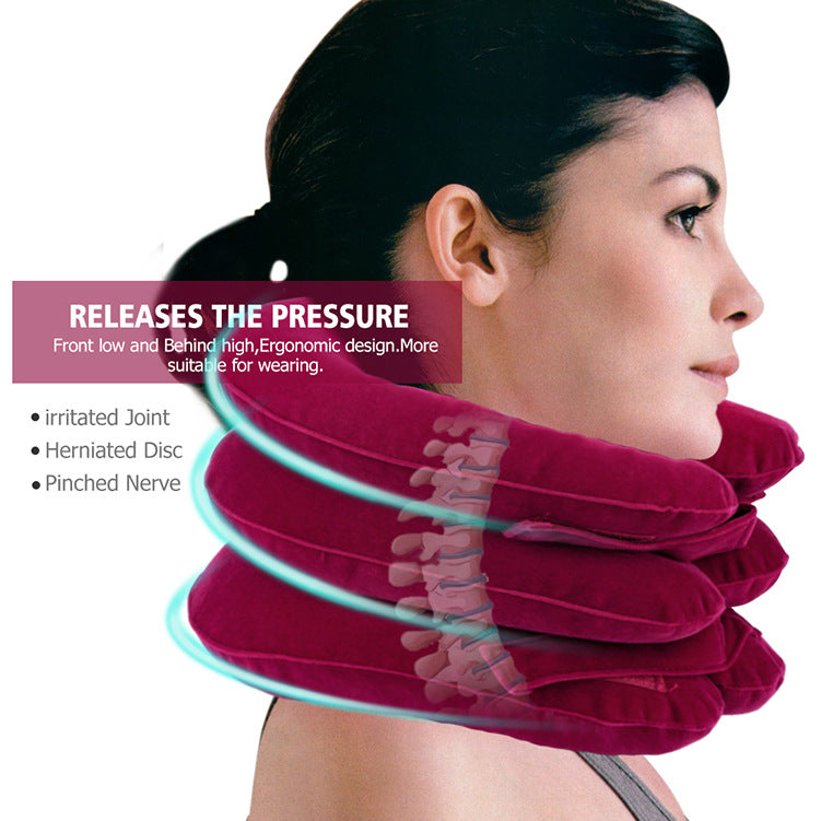 HailiCare Swan Neck Correction Artifact Cervical Traction Inflatable Portable Full Velvet Neck Guard - V.I.P Digital Presence