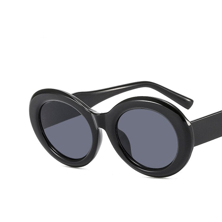 Striped Zebra Oval Sunglasses New Net Red Street Shot Personality Female Hip Hop Sunglasses Trend