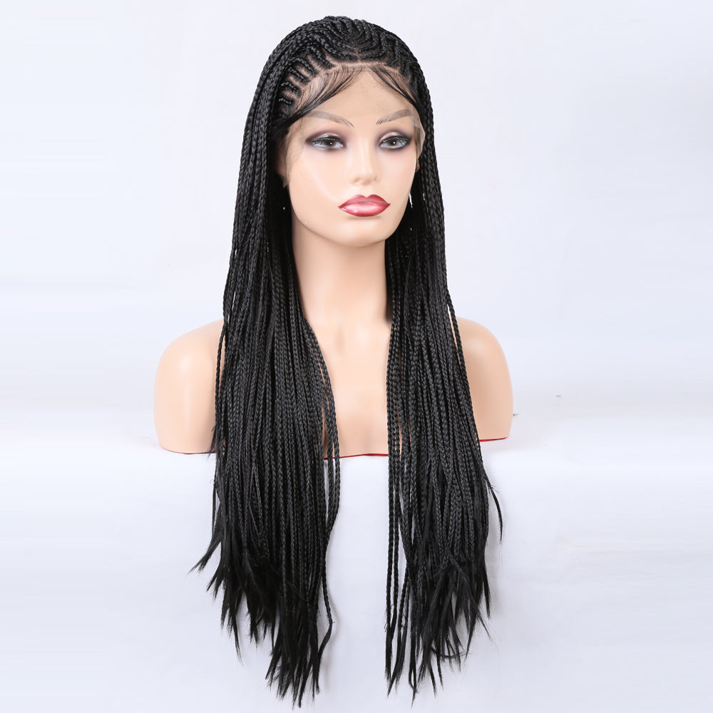 Braided Wigs Three Strand Lotus Dreadlocks Women's Chemical Fiber Front Lace Wig Headgear Lace Wigs - V.I.P Digital Presence
