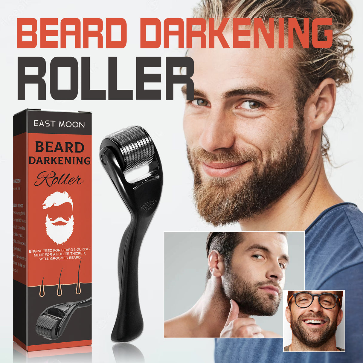 Beard Bushy Roller, Strong Root Moistens Soft Light For Men Nourishing Bushy Growing Beard Comb - V.I.P Digital Presence