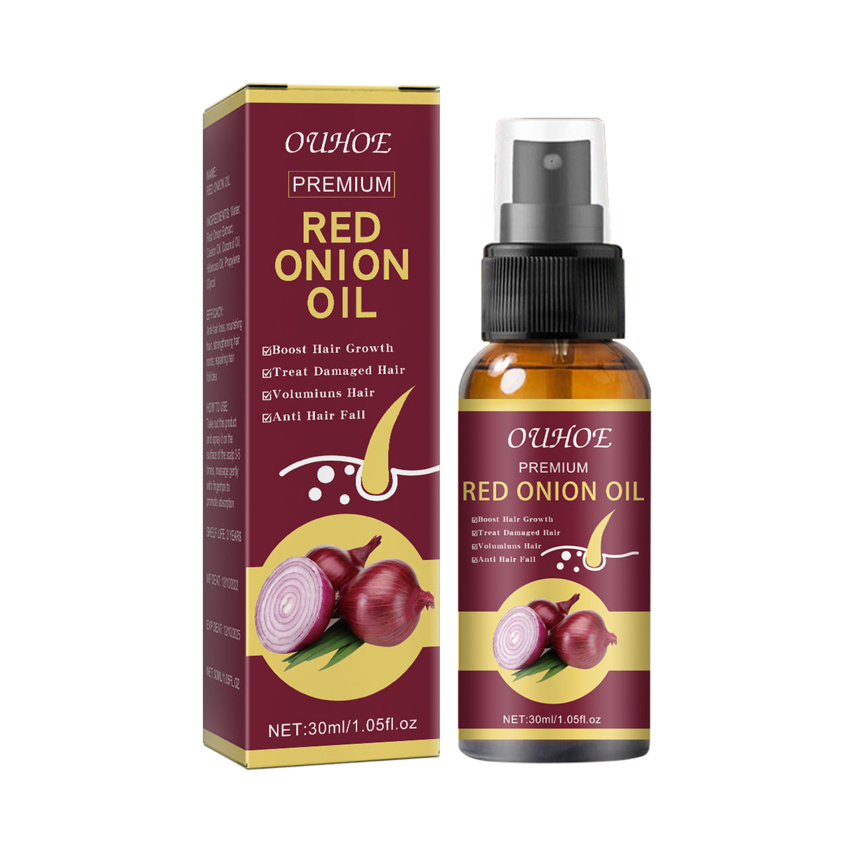Onion Hair Growth Essential Oil, Strengthens And Hydrates Hair Growth Hair Dense Hair Care Spray - V.I.P Digital Presence