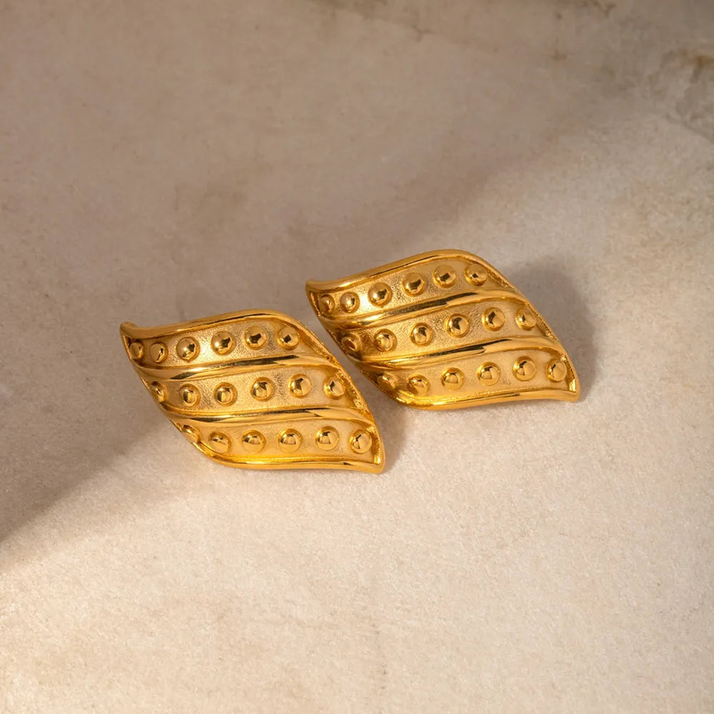 18K Gold-Plated Stainless Steel Stud Earrings - V.I.P Digital Presence