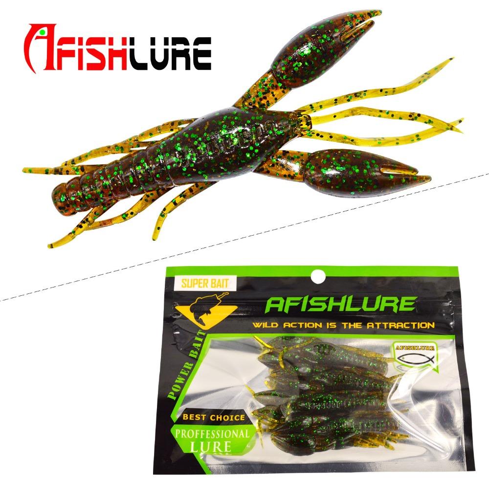 AFISHLURE 4pcs/lot AR-14 hammer Crab clamp Shrimp 80mm 5.5g claw Bait artificial lure sauce green bait Swimbait Fake