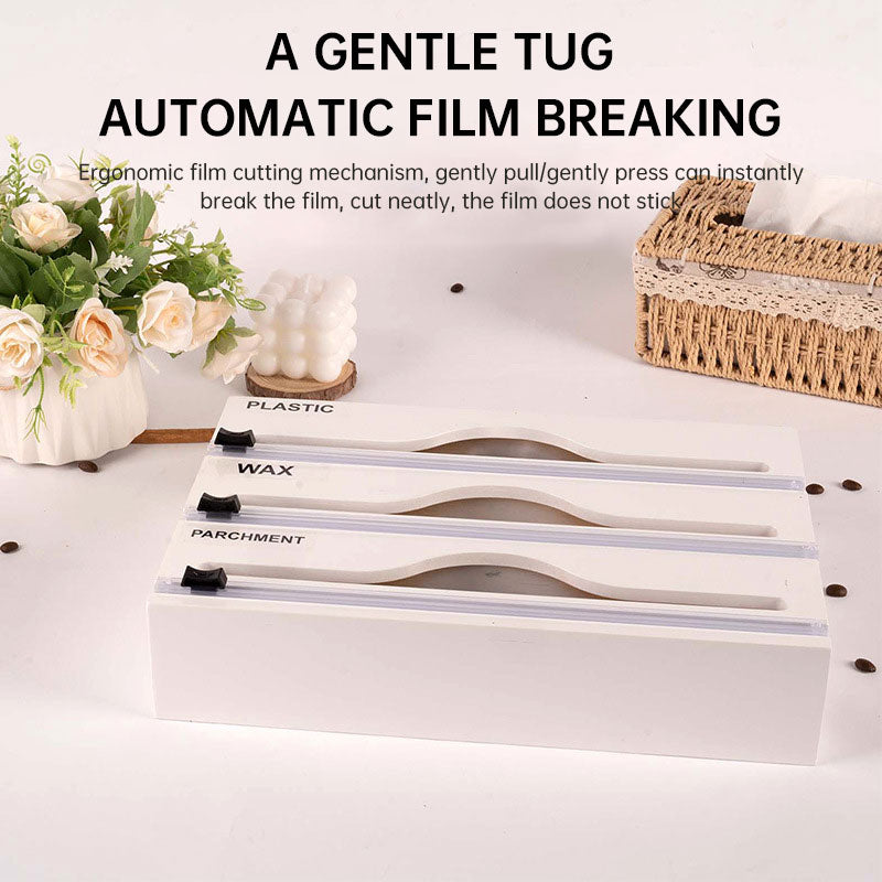 Simple wall-mounted bamboo and wood cling film cutter kitchen supplies multi-grid multi-layer scribing knife two-way cutter - V.I.P Digital Presence