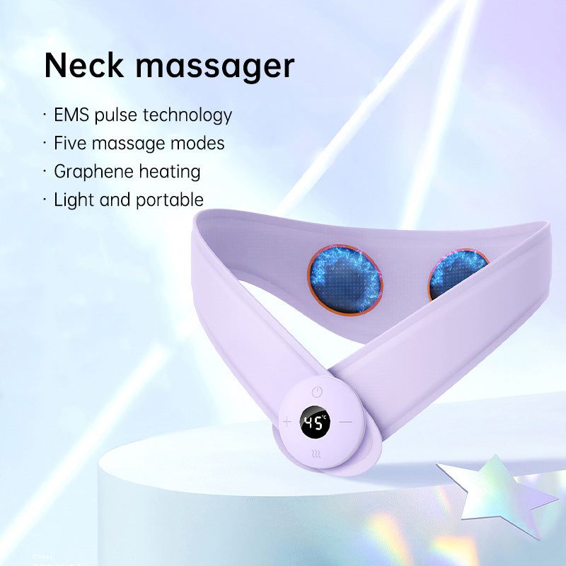 Neck Massager with Heat, Portable Neck Lymphatic Massager for Pain & Fatigue Relief - V.I.P Digital Presence