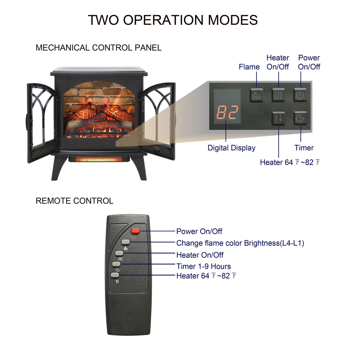 24 inch 3D Infrared Electric Stove with remote control - V.I.P Digital Presence