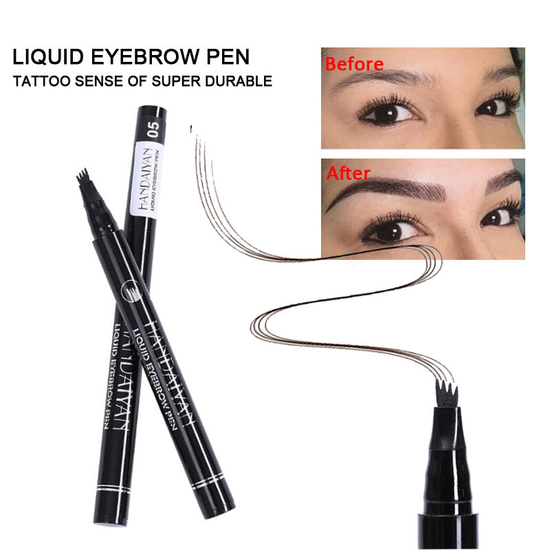 Four Head Eyebrow Pencil Liquid Eyebrow Pencil Very Fine Micro Carving Eyebrow Pencil Waterproof And Durable - V.I.P Digital Presence
