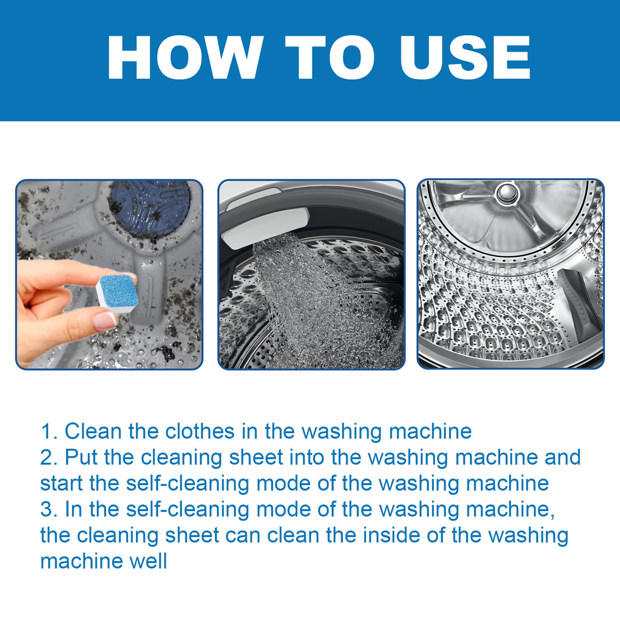 Washing Machine Deep Cleaning Tablets, Drum Type Laundry Tank Dirt Cleaning Smell Cleaning Sheet - V.I.P Digital Presence
