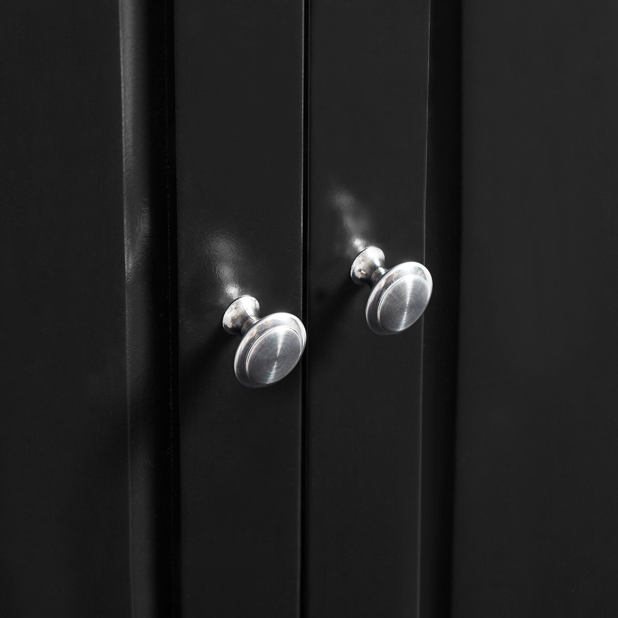 Tall Storage Cabinet with Two Drawers for Bathroom/Office, Black - V.I.P Digital Presence