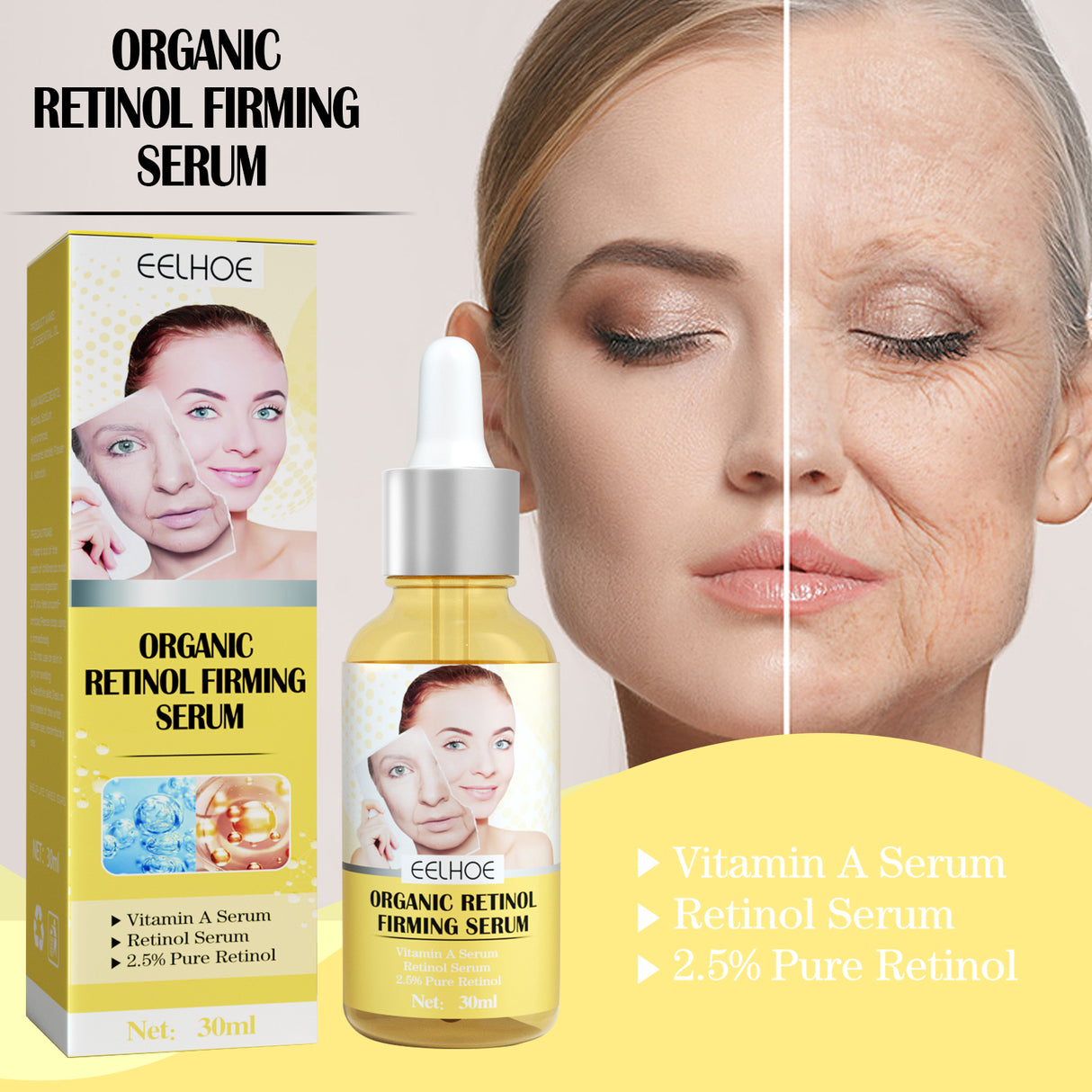 Retinol Firming Serum, Face Lift Firming Skin Hydrating Reduce Fine Lines Essence - V.I.P Digital Presence