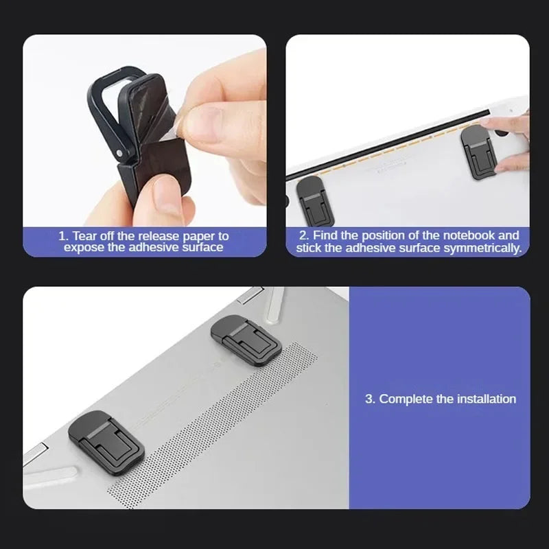 Adjustable Folding Laptop Stand Mini Legs Ultra-thin Portable Support for Macbook Notebook Cooling Holder Feet Invisible Bracket - V.I.P Digital Presence