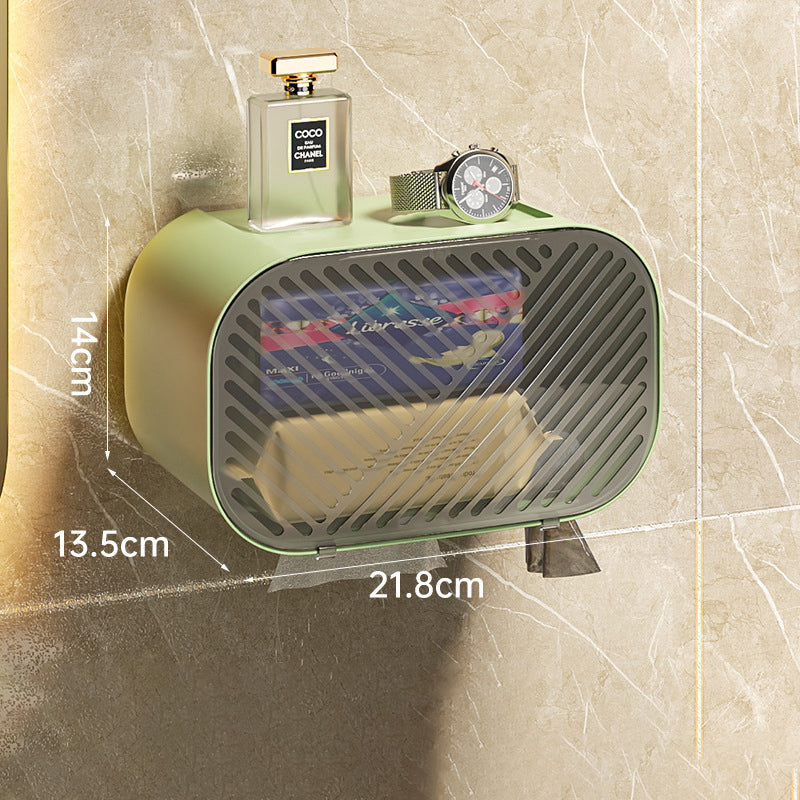 No punching wall-mounted tissue box toilet rolls paper torage box - V.I.P Digital Presence