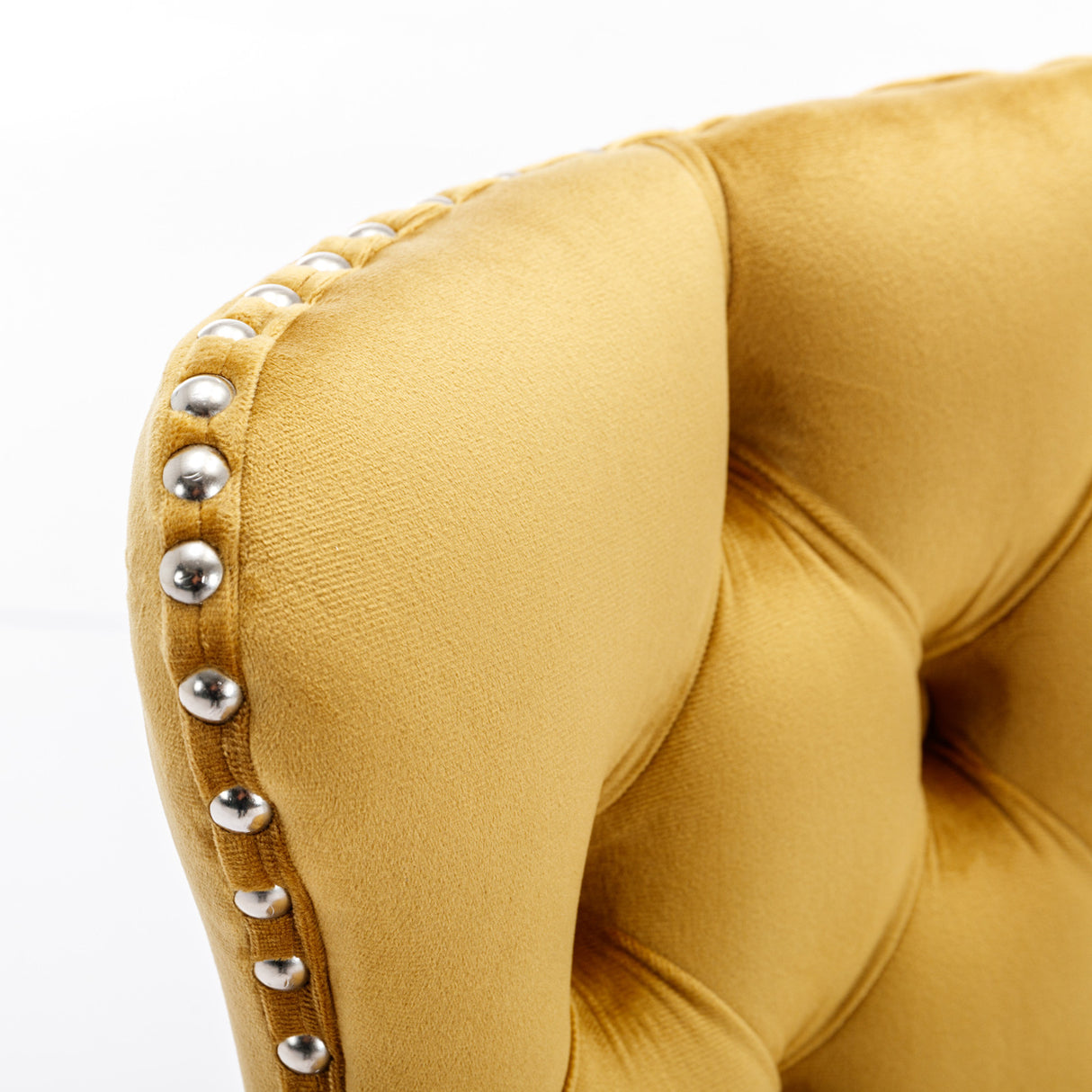 25-33 Inch, Modern Upholstered Chrome base Bar Stools with Backs Comfortable Tufted for Home Pub and Kitchen Island(Gold,Set of