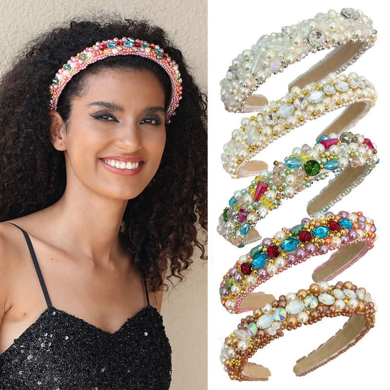 Fashionable and versatile handmade beaded crystal pearl hair accessories - V.I.P Digital Presence