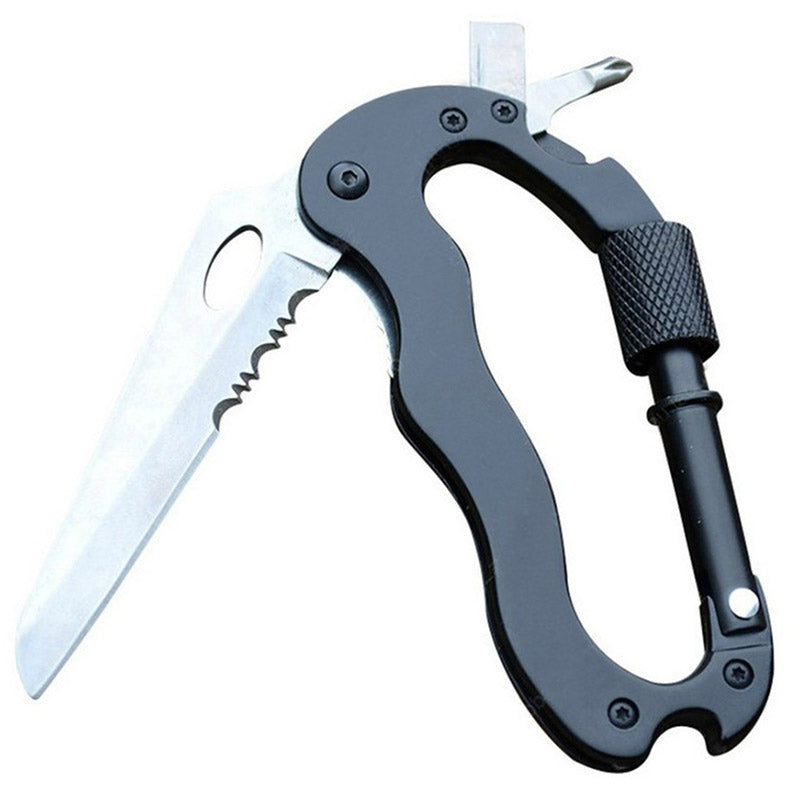 5 in 1 Outdoor Multi Function Mountaineering Buckle Fast Hanging Buckle Cross Screwdriver Carabiner Bottle Opener Wine Opener - V.I.P Digital Presence
