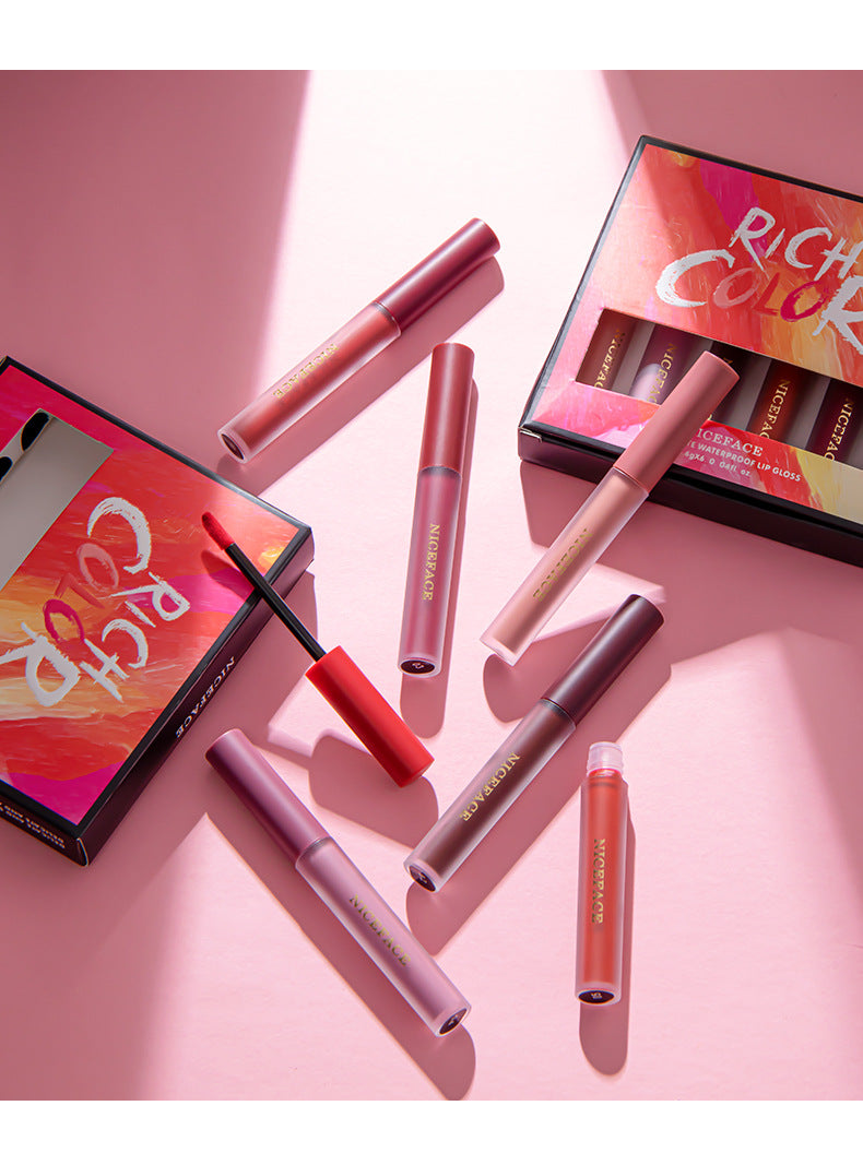 Niceface New Quality Lip Glaze Velvet Matte Lip Glaze Set Matte Non-Stick Cup Waterproof Makeup - V.I.P Digital Presence