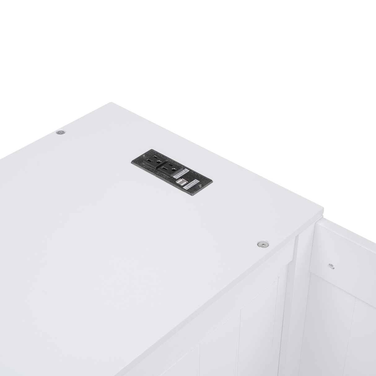 Twin Size Daybed with Storage Arms Trundle and Charging Station White