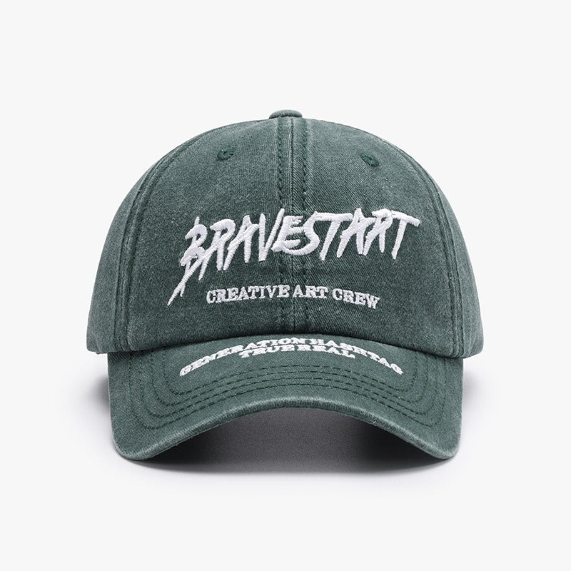 Fashionable Outdoor Versatile Curved Brim Letter Embroidery Men's Flat Tongue Hat Show Face Small Washed Women's Simple Baseball Hat Fashion