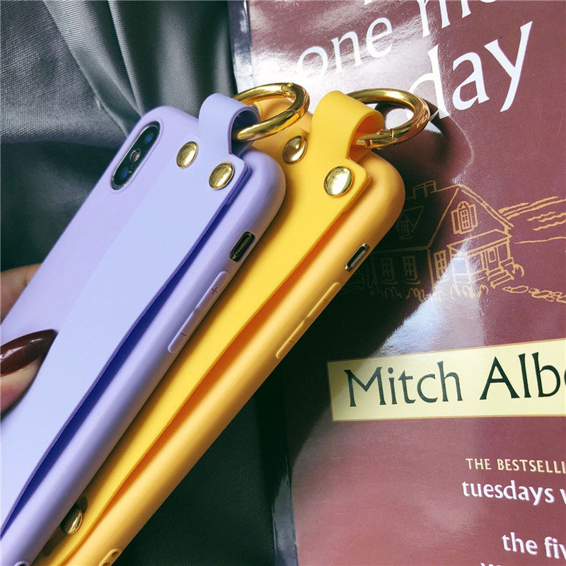 Plain Case Grip Strap For iPhone X 6s 6 8 Plus 7 Kickstand Holder Finger Ring Purple Matte Soft Silicon Capa - V.I.P Digital Presence