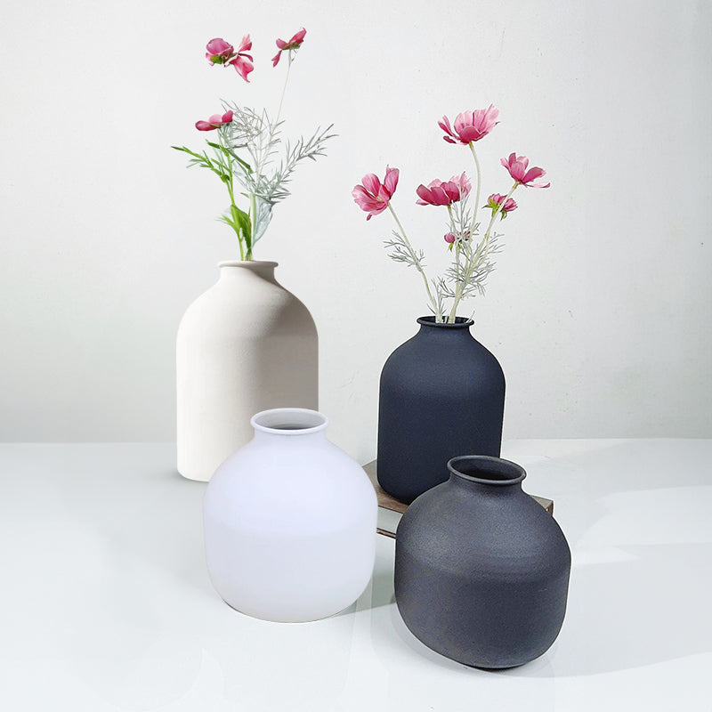 Matte Black Metal Vase: For Dried Flowers, Wedding Gifts, and Home Decor - V.I.P Digital Presence
