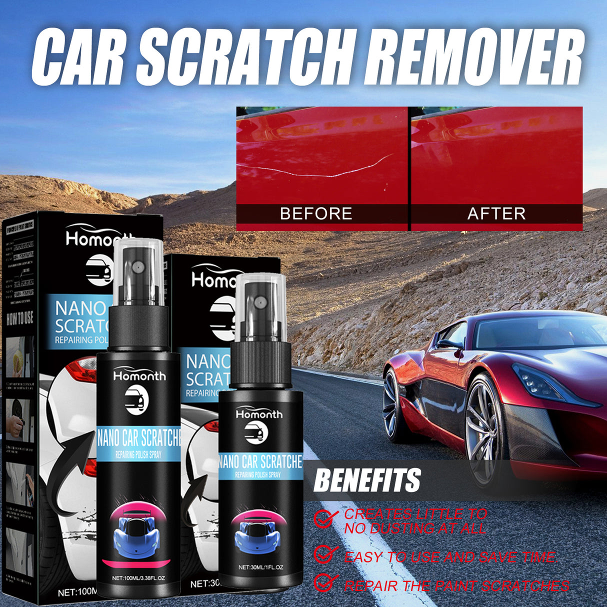 Scratch Repair Spray, Automotive Scratch Reconditioning Cleaning Repair Maintenance Brightening Care Paint Spray - V.I.P Digital Presence