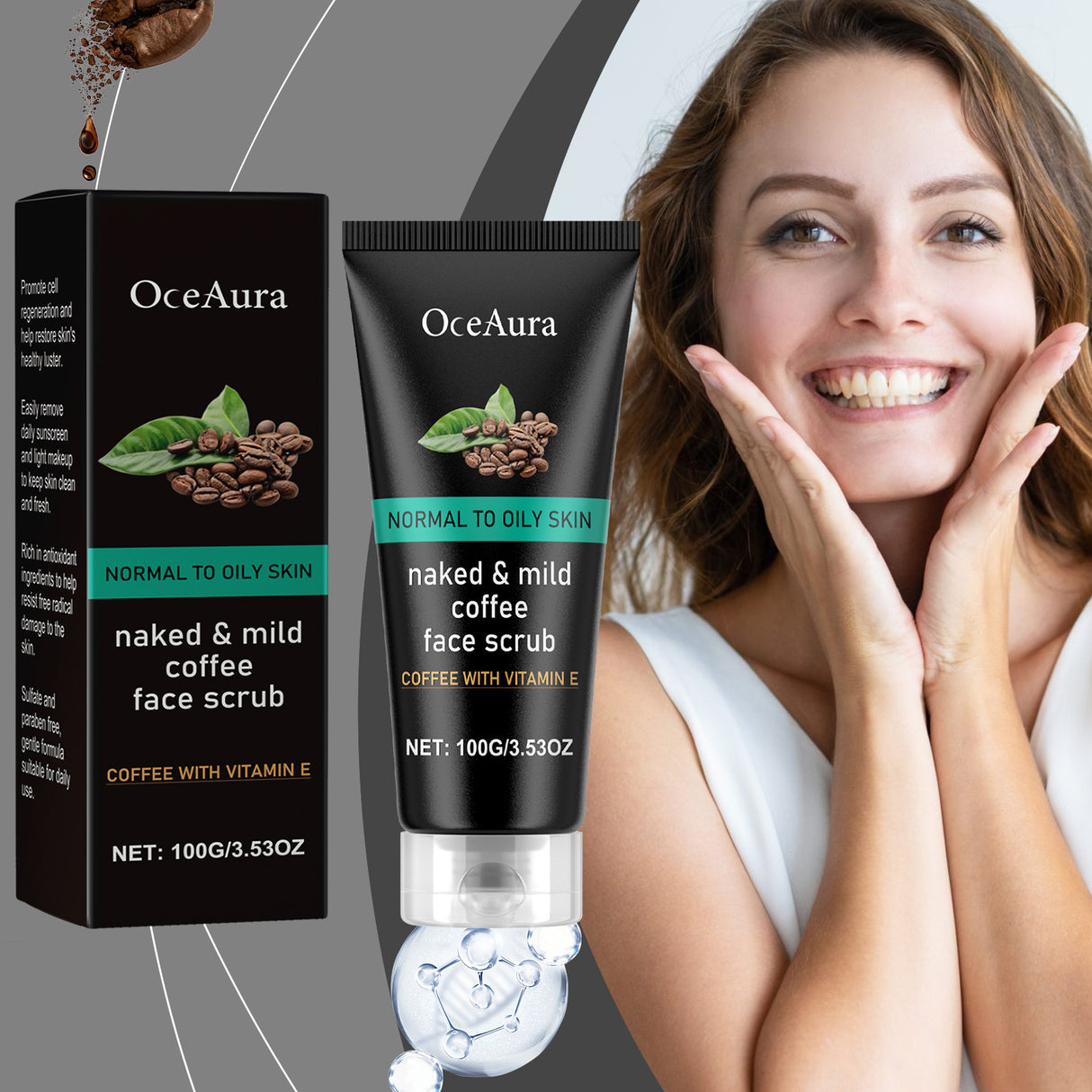 Caffeine Cleanser Gentle Exfoliating Blackhead Facial Treatment Pore-Clearing Cleanser