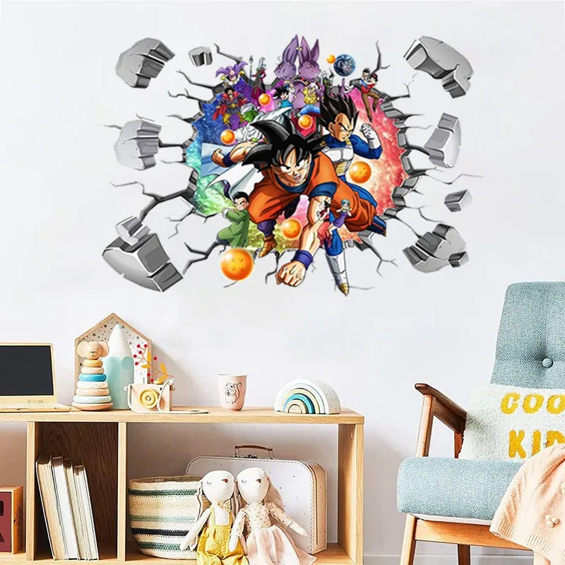 Riman Dragon Ball 3D Wall Sticker Corridor Layout Decorative Sticker Super Saiyan Cartoon DIYSticker Son Goku Children's ToyGift - V.I.P Digital Presence