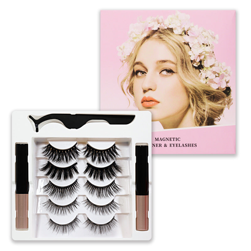 False Eyelashes Magnetic False Eyelashes 5 Pairs of Eyelashes 2 Liquid Eyeliner Sets Magnetic Natural - V.I.P Digital Presence
