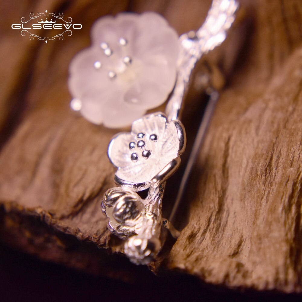 GLSEEVO 925 Sterling Silver Wedding Crystal Flower Brooch High Quality For Women Tree Brooches Mujer Handmade Jewelry - V.I.P Digital Presence