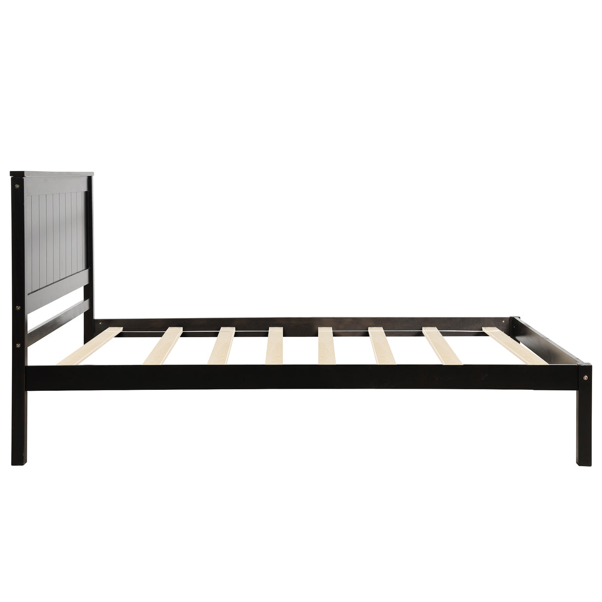 Platform Bed Frame with Headboard, Wood Slat Support, No Box Spring Needed Twin Espresso