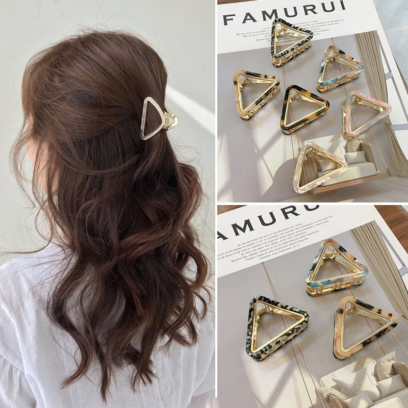 Chic Geometric Acetate Hair Claw Clamps Metal Hair Crab Women Girls Hair Clip Leopard Hairpin Hair Crab Hair Accessories - V.I.P Digital Presence