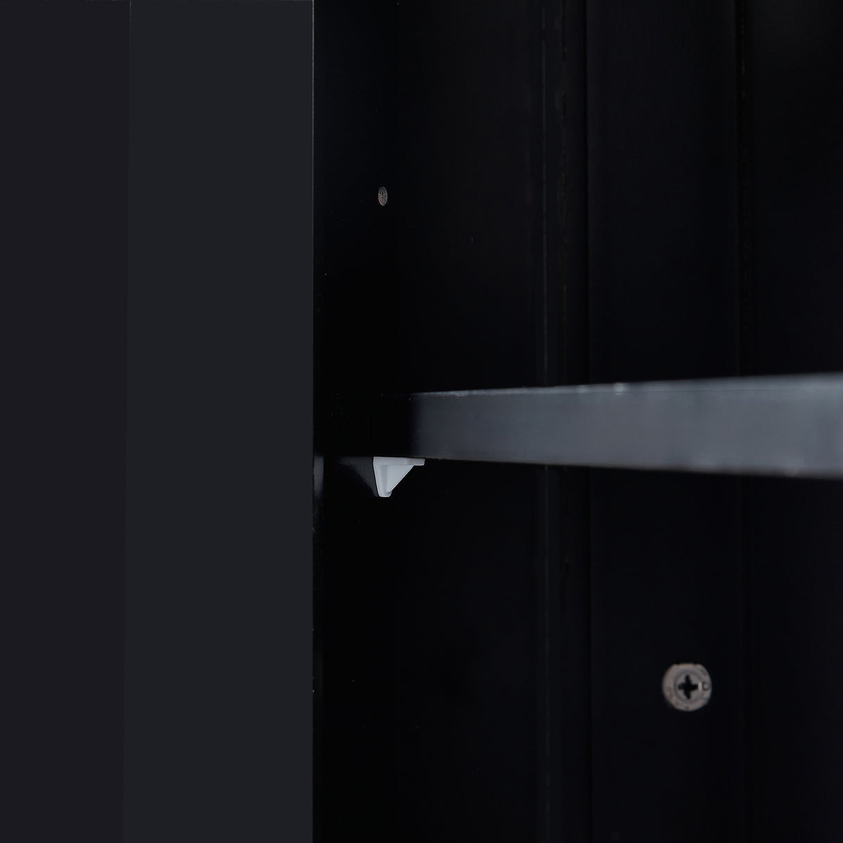 Black Bathroom Cabinet Triangle Corner Storage Cabinet with Adjustable Shelf Modern Style MDF Board - V.I.P Digital Presence