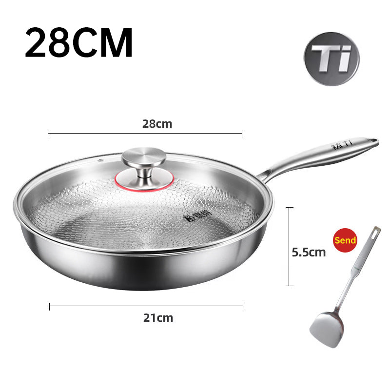 German uncoated pure titanium frying pan with fish - scale hammer pattern. Non - stick, ideal for household steak frying, a piec - V.I.P Digital Presence