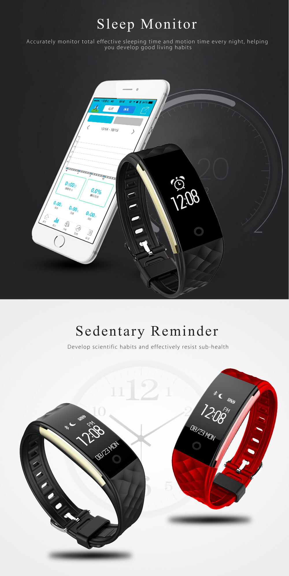 S2 Smart Wristband Heart Rate Monitor IP67 Sport Fitness Bracelet Tracker Smartband Bluetooth For Android IOS PK miband 2 - V.I.P Digital Presence