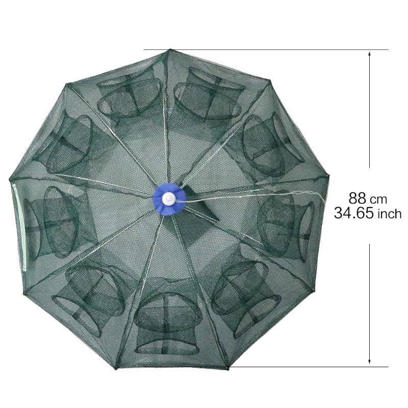 16 Holes Fish Trap Cast Net Cast Folding Fishing Net